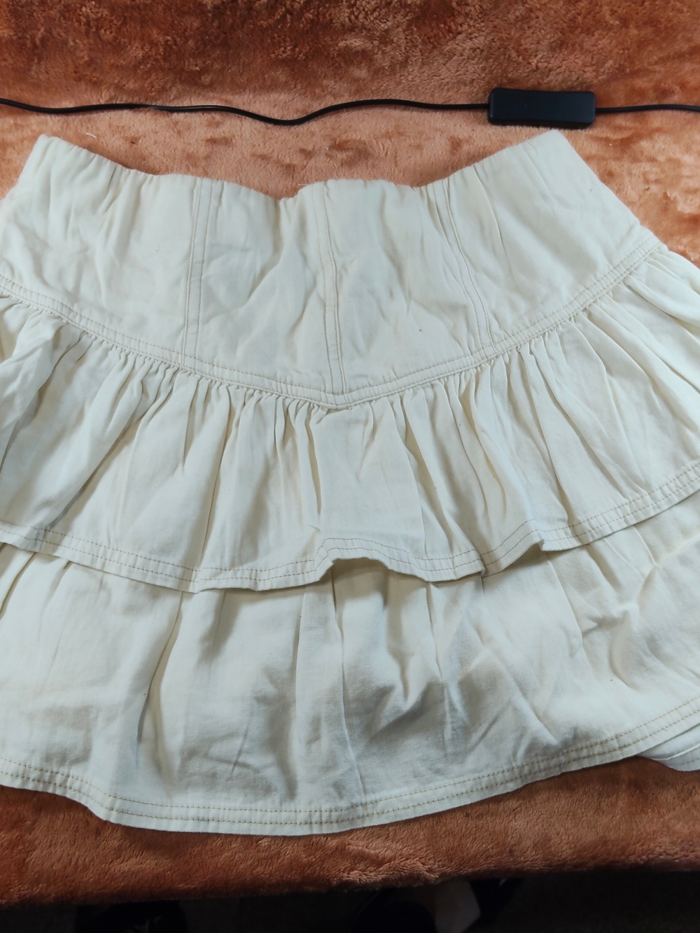 American Eagle Outfitters Cream Tiered Mini Skirt